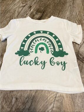 Boys Short Sleeve Graphic Lucky Boy St Patrick’s Day Shirt Size 5 yr WORN ONCE!